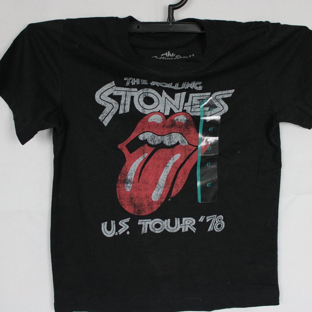 Toddler Boys Rolling Stones Tshirt US Tour 78 Short Sleeve Black 4T